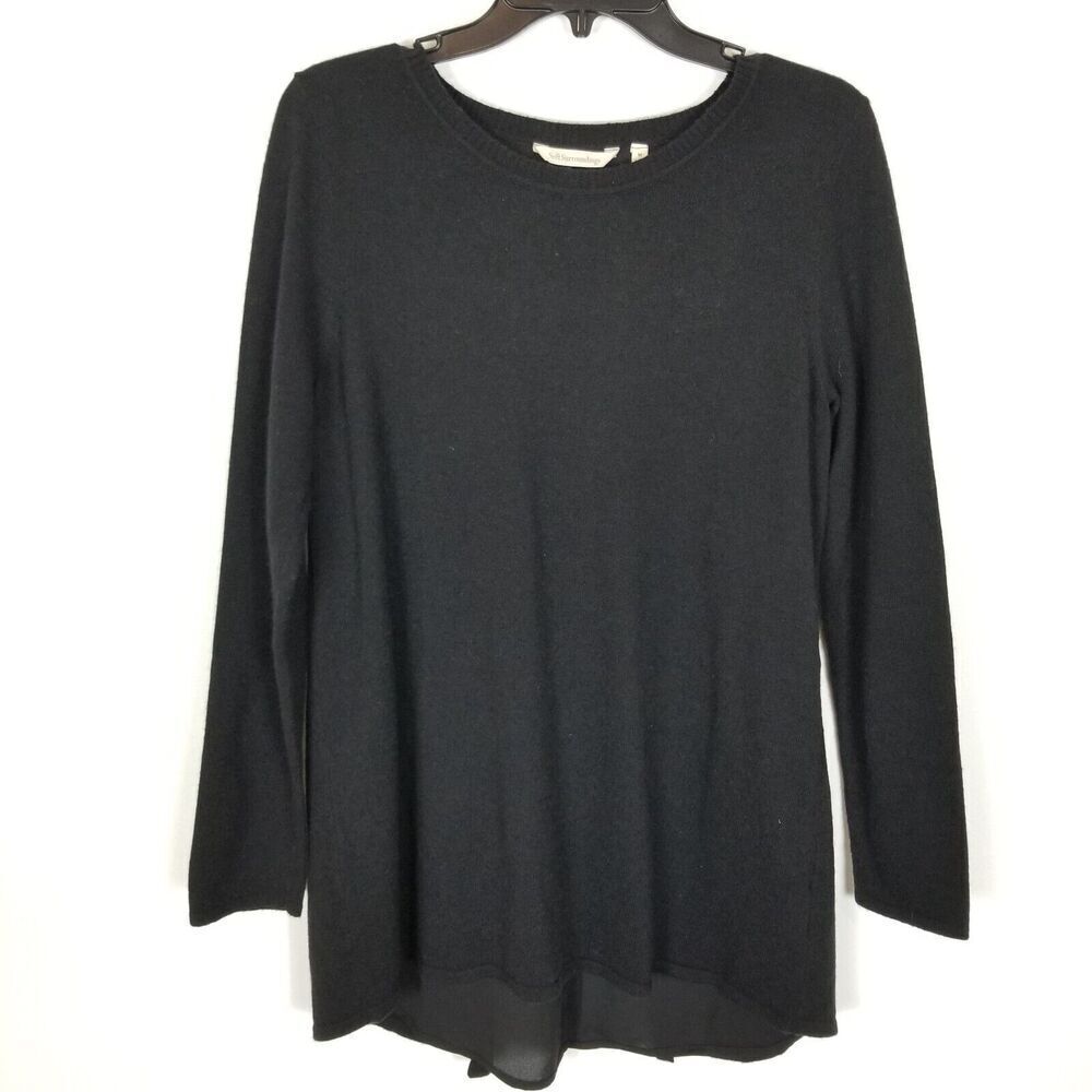 SOFT SURROUNDINGS Women Sirena Sweater size M Black Wool‎ Blend Pullover Cozy